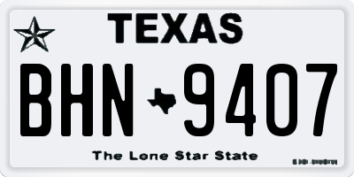 TX license plate BHN9407
