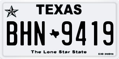 TX license plate BHN9419