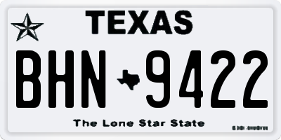 TX license plate BHN9422