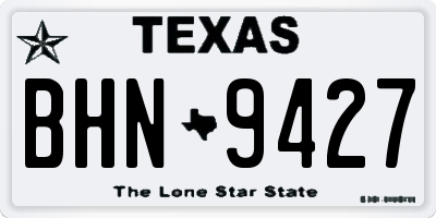TX license plate BHN9427