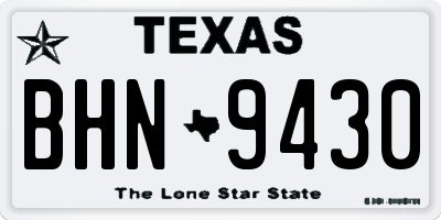 TX license plate BHN9430