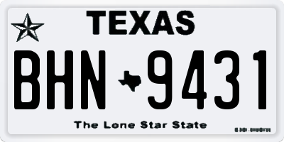 TX license plate BHN9431