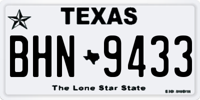 TX license plate BHN9433