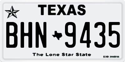 TX license plate BHN9435