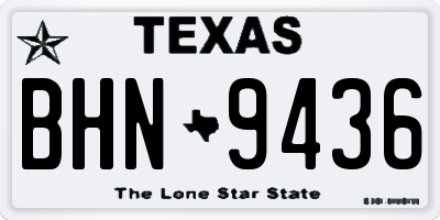 TX license plate BHN9436