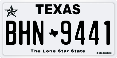 TX license plate BHN9441