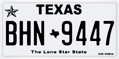 TX license plate BHN9447