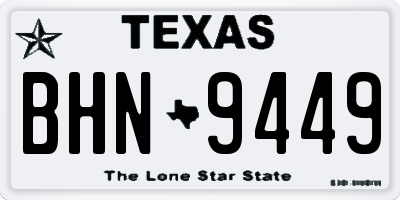 TX license plate BHN9449