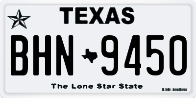 TX license plate BHN9450