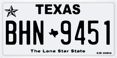 TX license plate BHN9451