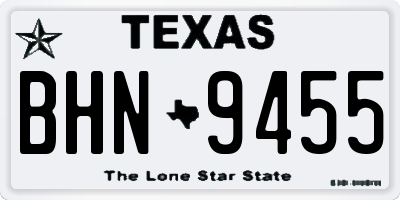TX license plate BHN9455
