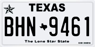 TX license plate BHN9461