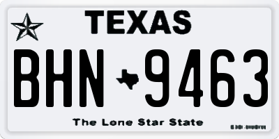 TX license plate BHN9463