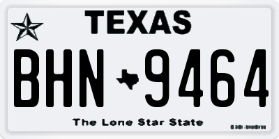 TX license plate BHN9464