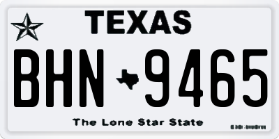 TX license plate BHN9465