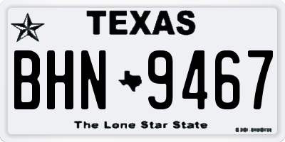 TX license plate BHN9467
