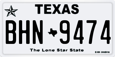 TX license plate BHN9474