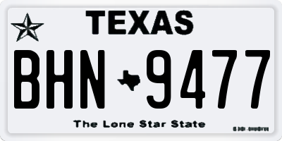 TX license plate BHN9477