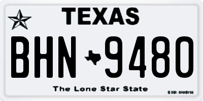 TX license plate BHN9480