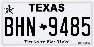 TX license plate BHN9485