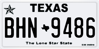 TX license plate BHN9486