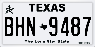 TX license plate BHN9487