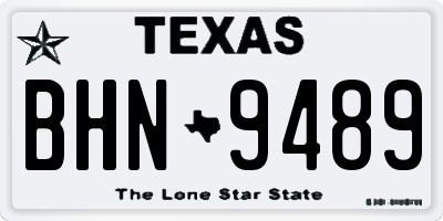 TX license plate BHN9489