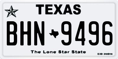 TX license plate BHN9496