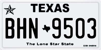 TX license plate BHN9503