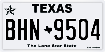 TX license plate BHN9504