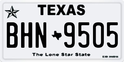 TX license plate BHN9505