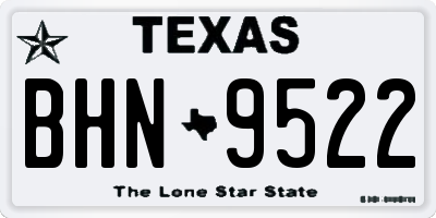 TX license plate BHN9522