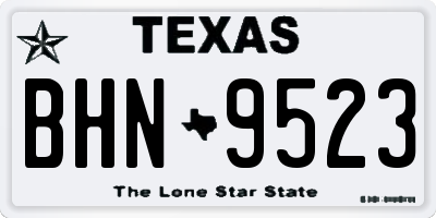 TX license plate BHN9523