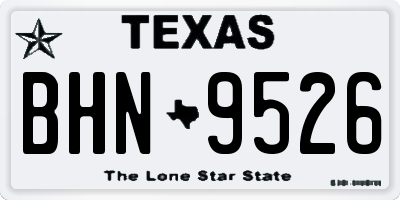 TX license plate BHN9526