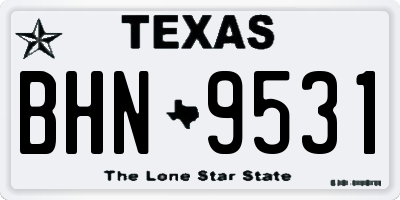 TX license plate BHN9531