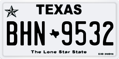 TX license plate BHN9532