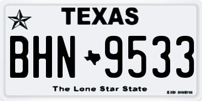 TX license plate BHN9533