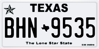 TX license plate BHN9535