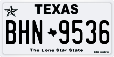 TX license plate BHN9536