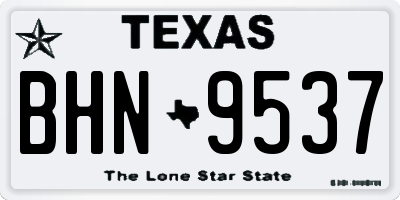 TX license plate BHN9537