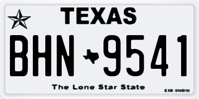 TX license plate BHN9541