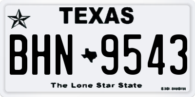 TX license plate BHN9543