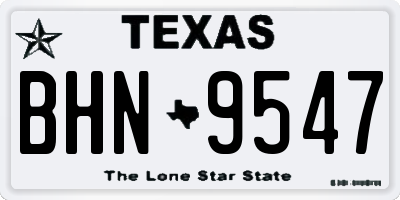 TX license plate BHN9547