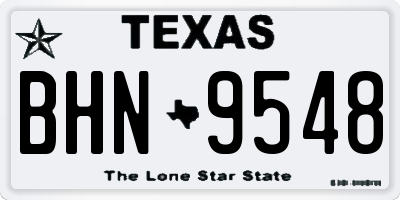 TX license plate BHN9548