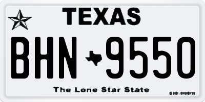 TX license plate BHN9550