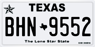 TX license plate BHN9552