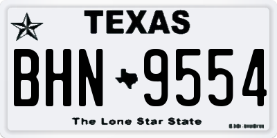 TX license plate BHN9554