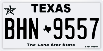 TX license plate BHN9557