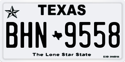 TX license plate BHN9558