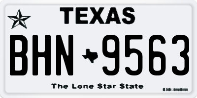 TX license plate BHN9563